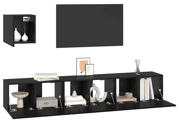 Sestava TV skříněk 4 ks Černý dub Kompozitní dřevo 3393148