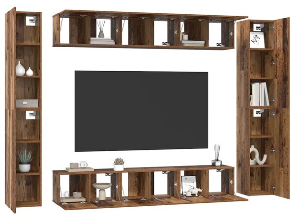 Sestava TV skříněk 10 ks Staré dřevo Kompozitní dřevo 3393150