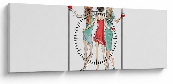 Obraz - Forever young, forever drunk (s hodinami) (90x30 cm)