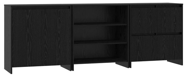 Servírovací skříň 3 ks Černý dub 70 x 41 x 75 cm 3393157