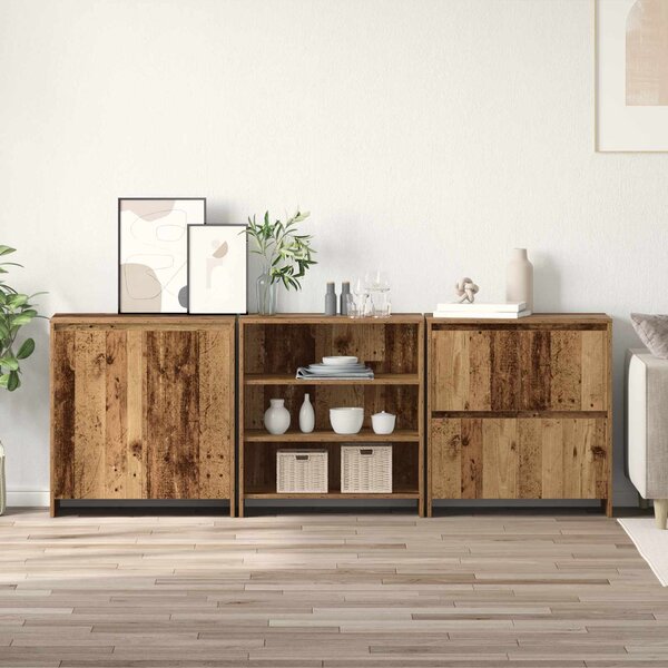 Servírovací skříň 3 ks Staré dřevo 70 x 41 x 75 cm 3393156