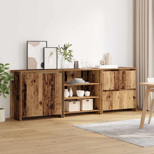 Servírovací skříň 3 ks Staré dřevo 70 x 41 x 75 cm 3393156