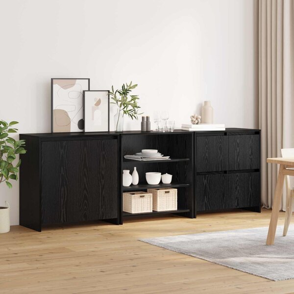 Servírovací skříň 3 ks Černý dub 70 x 41 x 75 cm 3393157