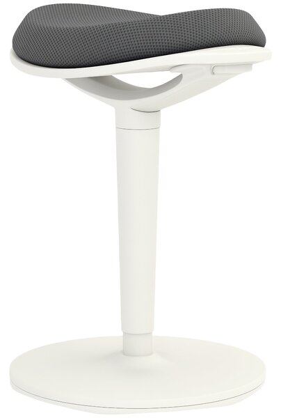 HOMCOM Sedací Stolička, Ergonomická Stolička do Kanceláře, Nastavitelná Výška 56,5-71,5 cm, Otáčecí Křeslo do Kanceláře a Studovny, Síťovina, Šedá | A