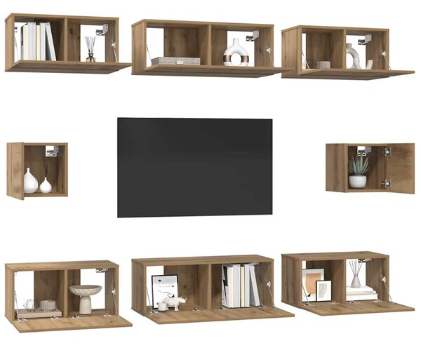 Sestava TV skříněk 8 ks Artisanový dub Kompozitní dřevo 3393167
