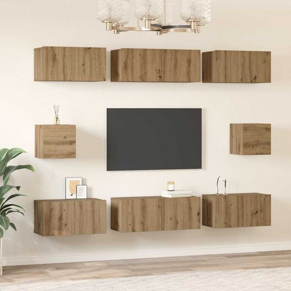 Sestava TV skříněk 8 ks Artisanový dub Kompozitní dřevo 3393167