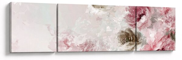 Obraz - Malba růžových květů (170x50 cm)