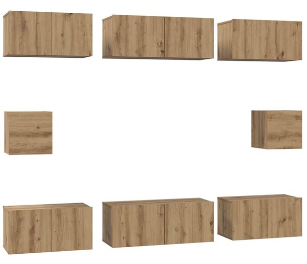 Sestava TV skříněk 8 ks Artisanový dub Kompozitní dřevo 3393167