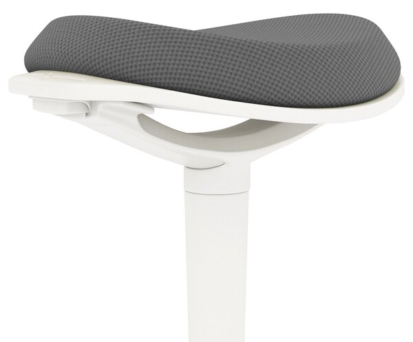 HOMCOM Sedací Stolička, Ergonomická Stolička do Kanceláře, Nastavitelná Výška 56,5-71,5 cm, Otáčecí Křeslo do Kanceláře a Studovny, Síťovina, Šedá | A