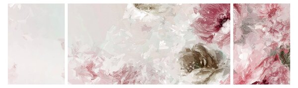 Obraz - Malba růžových květů (170x50 cm)
