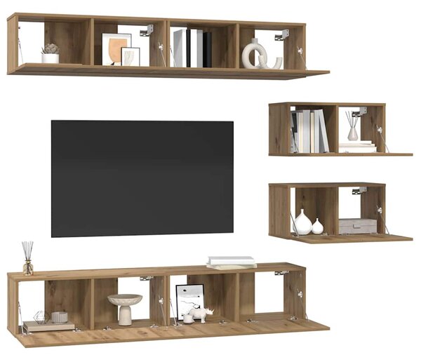 Sestava TV skříněk 6 ks Artisanový dub Kompozitní dřevo 3393161