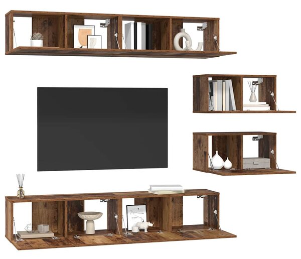 Sestava TV skříněk 6 ks Staré dřevo Kompozitní dřevo 3393159