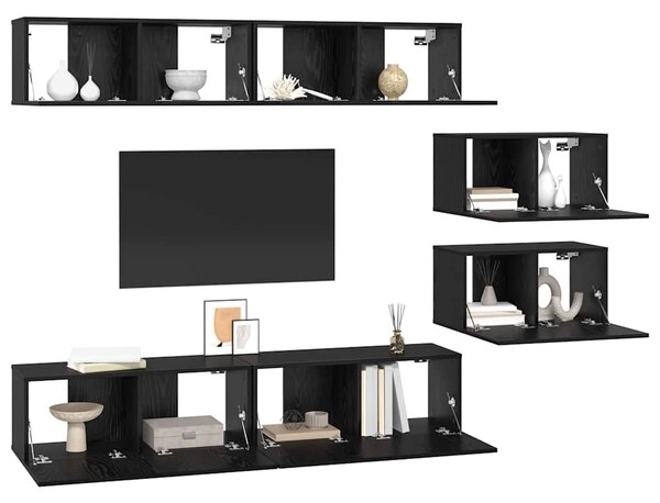 Sestava TV skříněk 6 ks Černý dub Kompozitní dřevo 3393160
