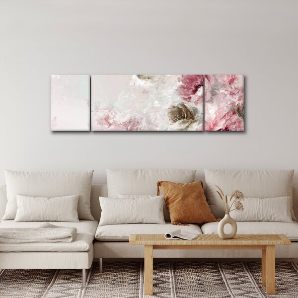 Obraz - Malba růžových květů (170x50 cm)