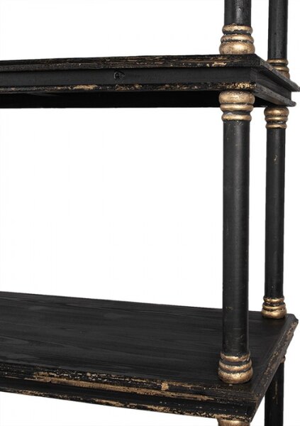 Černá dřevěná knihovna se 4 patry Sven – 110x40x210 cm