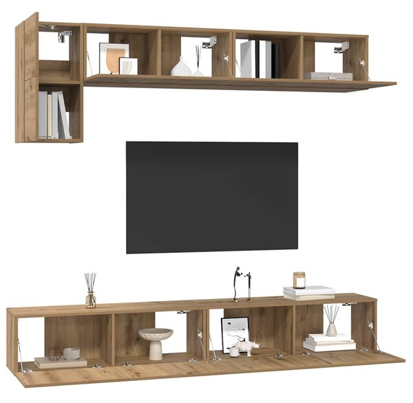 Sestava TV skříněk 5 ks Artisanový dub Kompozitní dřevo 3393197