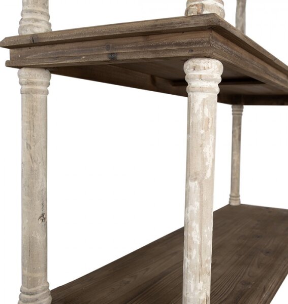 Hnědo-bílá dřevěná knihovna se 4 patry Sven – 110x40x210 cm
