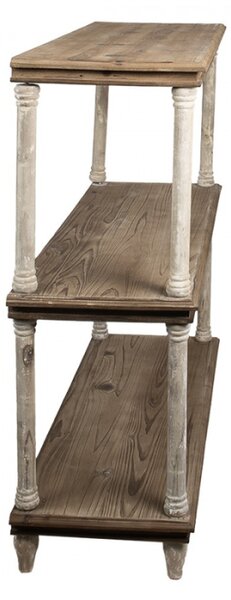 Hnědá dřevěná knihovna se 2 patry Sven – 110x40x113 cm