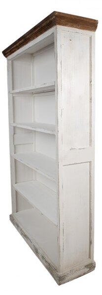 Bílá dřevěná knihovna Elke – 120x36x195 cm