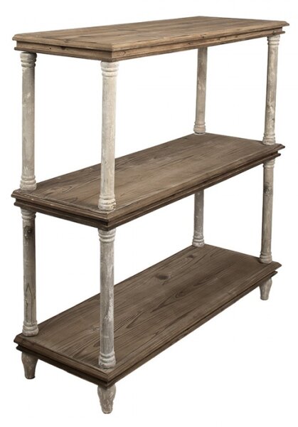 Hnědá dřevěná knihovna se 2 patry Sven – 110x40x113 cm