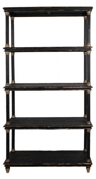 Černá dřevěná knihovna se 4 patry Sven – 110x40x210 cm