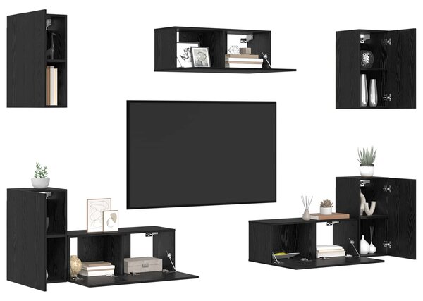 Sestava TV skříněk 7 ks Černý dub Kompozitní dřevo 3393187