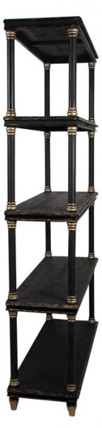 Černá dřevěná knihovna se 4 patry Sven – 110x40x210 cm
