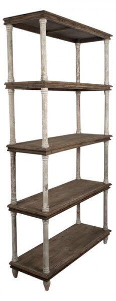 Hnědo-bílá dřevěná knihovna se 4 patry Sven – 110x40x210 cm