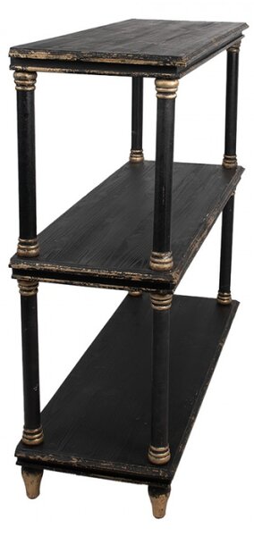 Černá dřevěná knihovna se 2 patry Sven – 110x40x113 cm