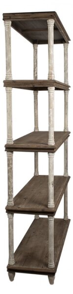 Hnědo-bílá dřevěná knihovna se 4 patry Sven – 110x40x210 cm