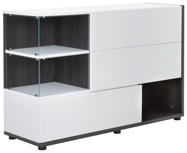 KOMODA, bílá, perleť, 120/77/40 cm MID.YOU - Široké komody, Online Only
