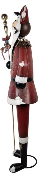 Velká kovová vánoční dekorace Santa Claus se zvonečky – 82x36x260 cm