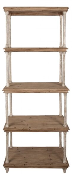 Hnědá dřevěná knihovna se 4 patry Sven – 80x40x210 cm