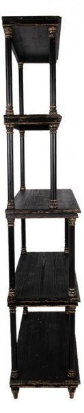 Černá dřevěná knihovna se 4 patry Sven – 80x40x210 cm