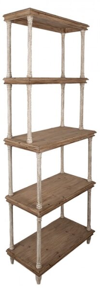 Hnědá dřevěná knihovna se 4 patry Sven – 80x40x210 cm