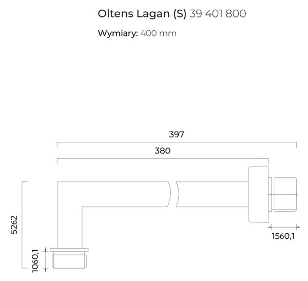 Oltens Lagan nástěnné rameno zlatý lesk 39401800