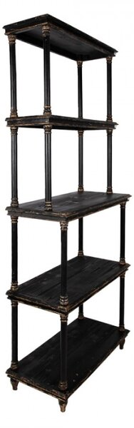 Černá dřevěná knihovna se 4 patry Sven – 80x40x210 cm