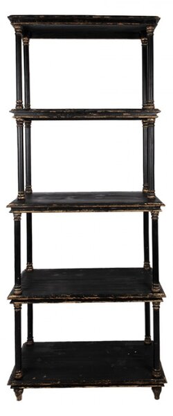 Černá dřevěná knihovna se 4 patry Sven – 80x40x210 cm
