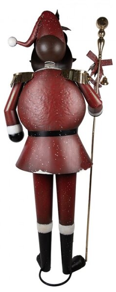 Velká kovová vánoční dekorace Santa Claus se zvonečky – 82x36x260 cm