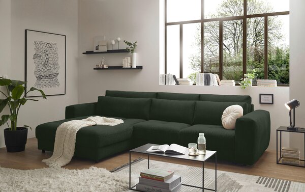 ROHOVÁ SEDAČKA, textil, kompozitní dřevo, tmavě zelená MID.YOU - Sedací soupravy, Online Only