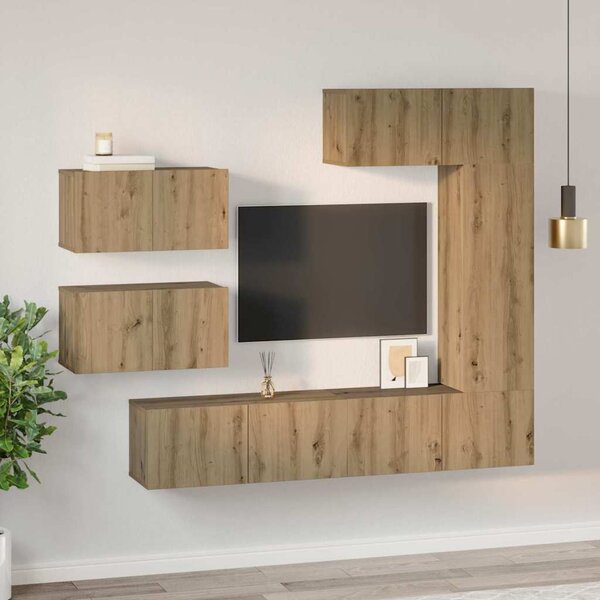 Sestava TV skříněk 6 ks Artisanový dub Kompozitní dřevo 3393248