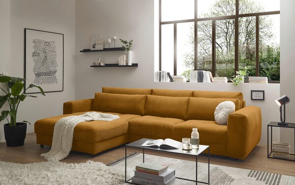 ROHOVÁ SEDAČKA, textil, kompozitní dřevo, žlutá MID.YOU - Sedací soupravy, Online Only