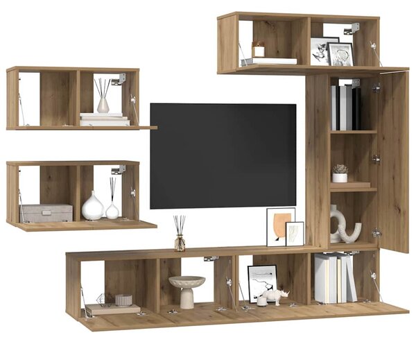 Sestava TV skříněk 6 ks Artisanový dub Kompozitní dřevo 3393248