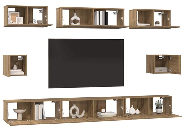 Sestava TV skříněk 8 ks Artisanový dub Kompozitní dřevo 3393296
