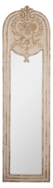 Zrcadlo v béžovém rámu se zlatou patinou Geerdine – 48x4x180 cm