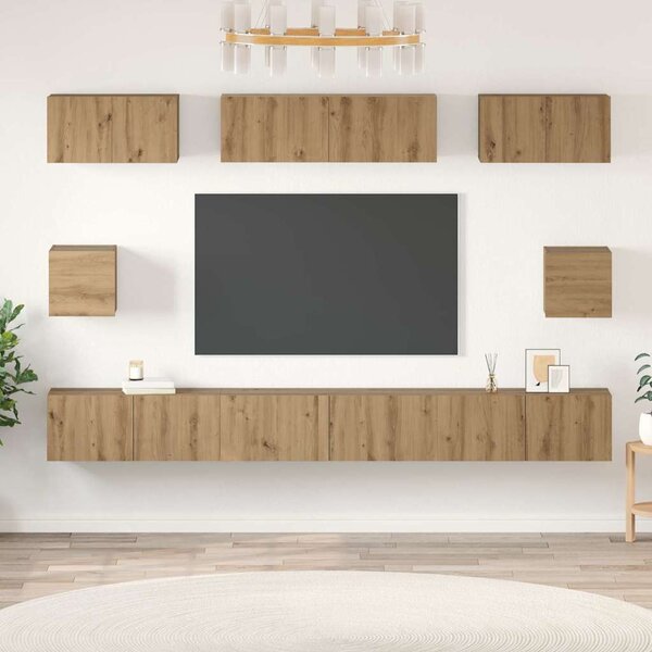 Sestava TV skříněk 8 ks Artisanový dub Kompozitní dřevo 3393296