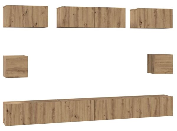 Sestava TV skříněk 8 ks Artisanový dub Kompozitní dřevo 3393296