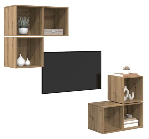 Sestava TV skříněk 4 ks Artisanový dub Kompozitní dřevo 3393290