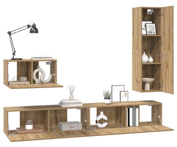 Sestava TV skříněk 4 ks Artisanový dub Kompozitní dřevo 3393329