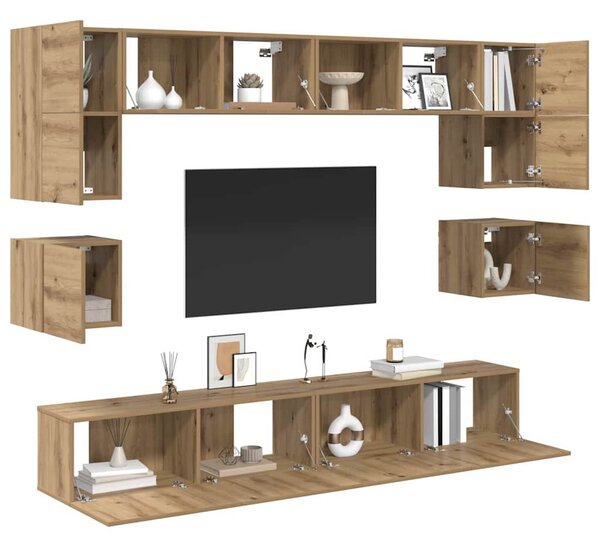 Sestava TV skříněk 8 ks Artisanový dub Kompozitní dřevo 3393323